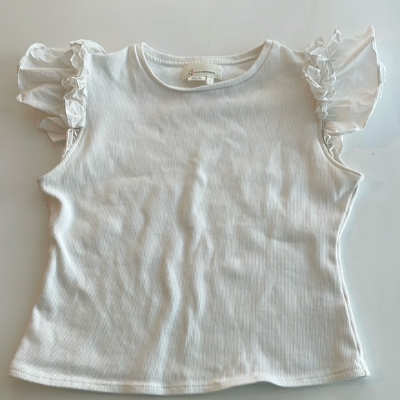 Anthropologie White Ruffle shirt - Picture 1 of 3